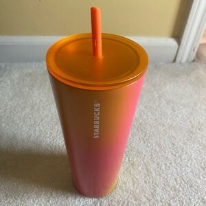 Starbucks 2022 Summer Mango Orange Pink Ombre Stainless Tumbler 24oz Venti Cup